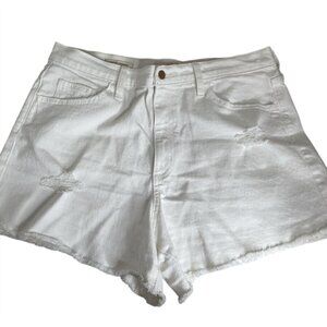 Universal Thread Womens High-Rise Distressed White Denim Shorts Size 14R